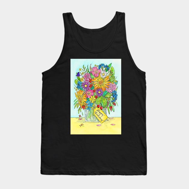 Happy Birthday Bouquet Tank Top by nicolejanes